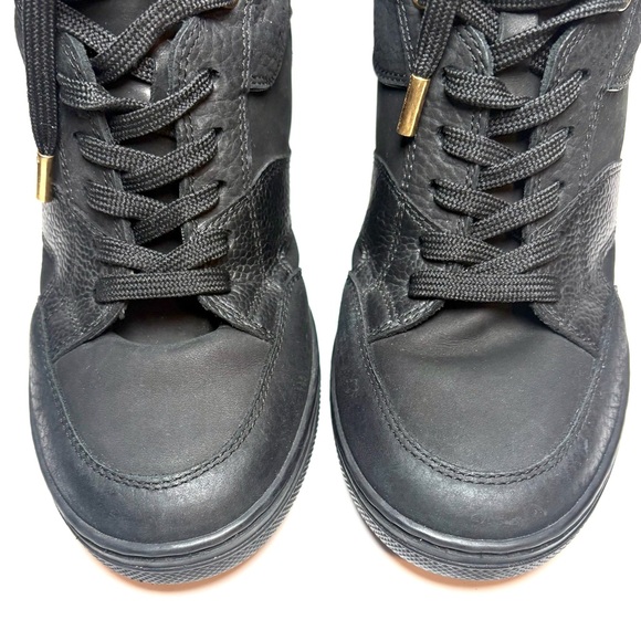 Louis Vuitton Black Leather/Suede Cliff Top Wedge Sneakers | 37 - Picture 2 of 9